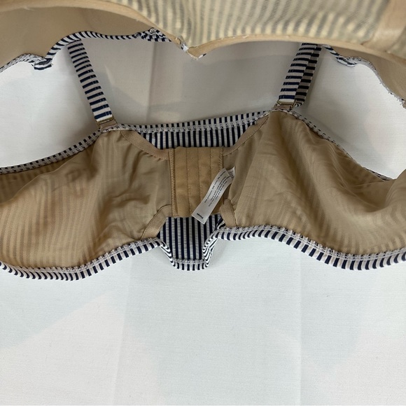 CACIQUE SWIM Women’s Size 44C Bikini Top Striped Underwire Ruffled Padded - Picture 9 of 16